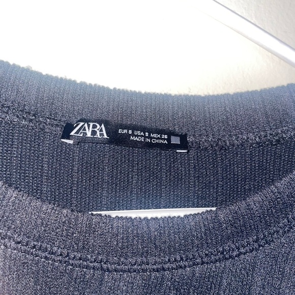 Zara Overzied Cinched Waist Ribbed Top Size Small - Picture 5 of 7